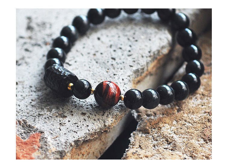 Crystal Stylish Obsidian Bracelet For Men