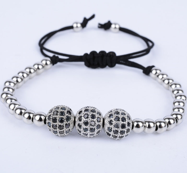 Ball Beads Braiding Macrame Bracelet For Men's Jewelry