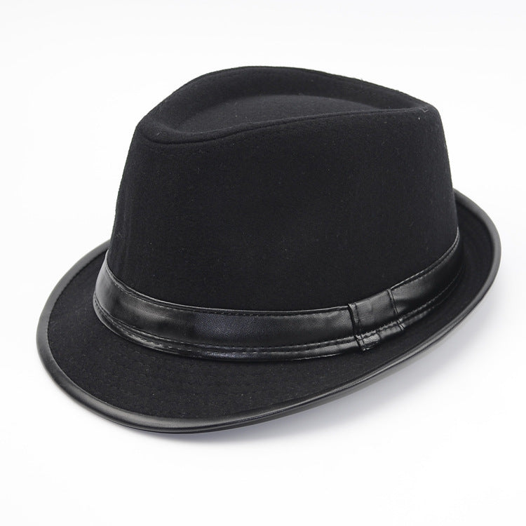 Autumn And Spring Men's Woolen Top Hat
