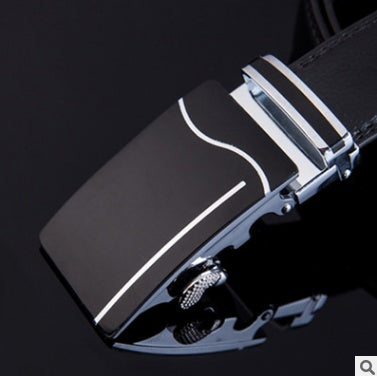 Men's Leather Business Belt With Buckle