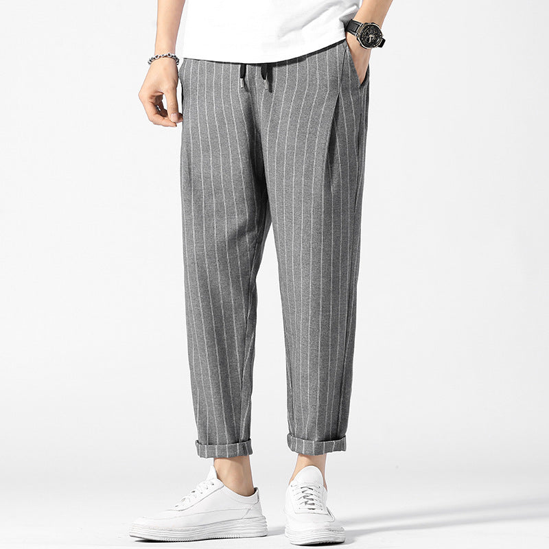 New Loose Striped Men's Wide-Leg Loose Straight Casual Pants For Men
