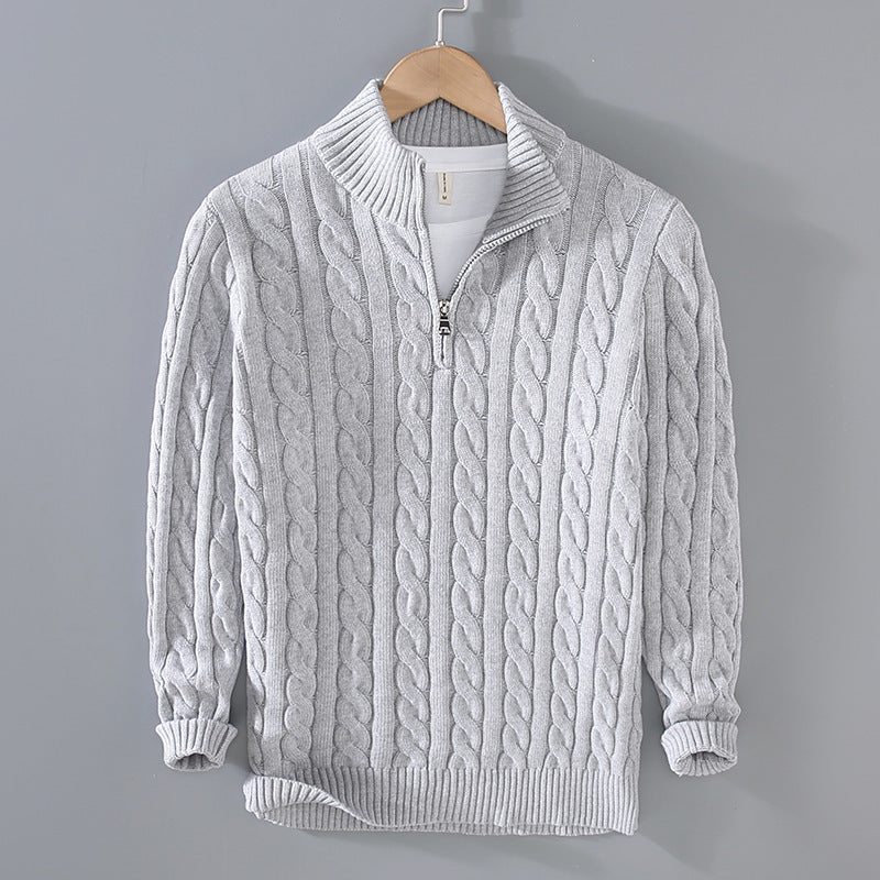 Men's Loose Zip Pullover Knitting Sweater Coat