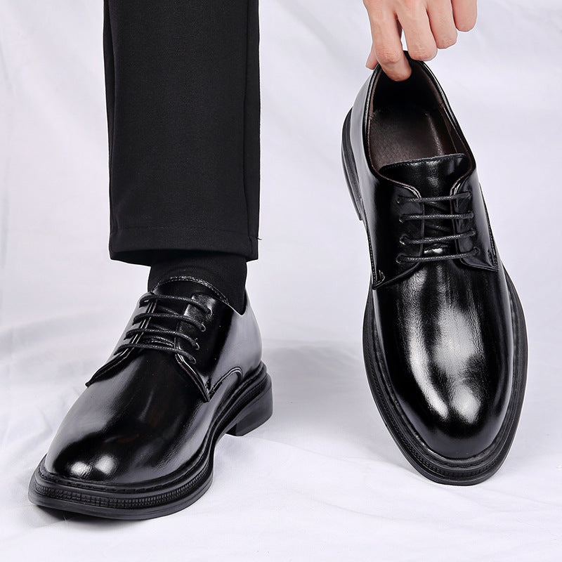 Men’s Leather Dress Shoes – Autumn/Winter Lace-Up Formal Wedding Groom Shoes