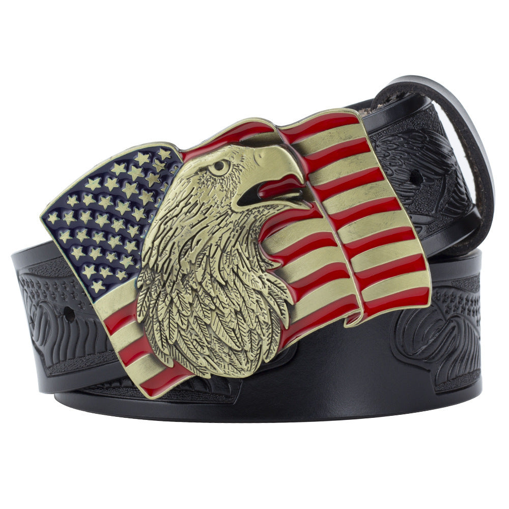Eagle Buckle Cowhide Men's Casual Belt Leisure Fashion Clothing Accessories
