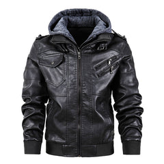 Motorcycle Leather Men's Jacket Stand Collar