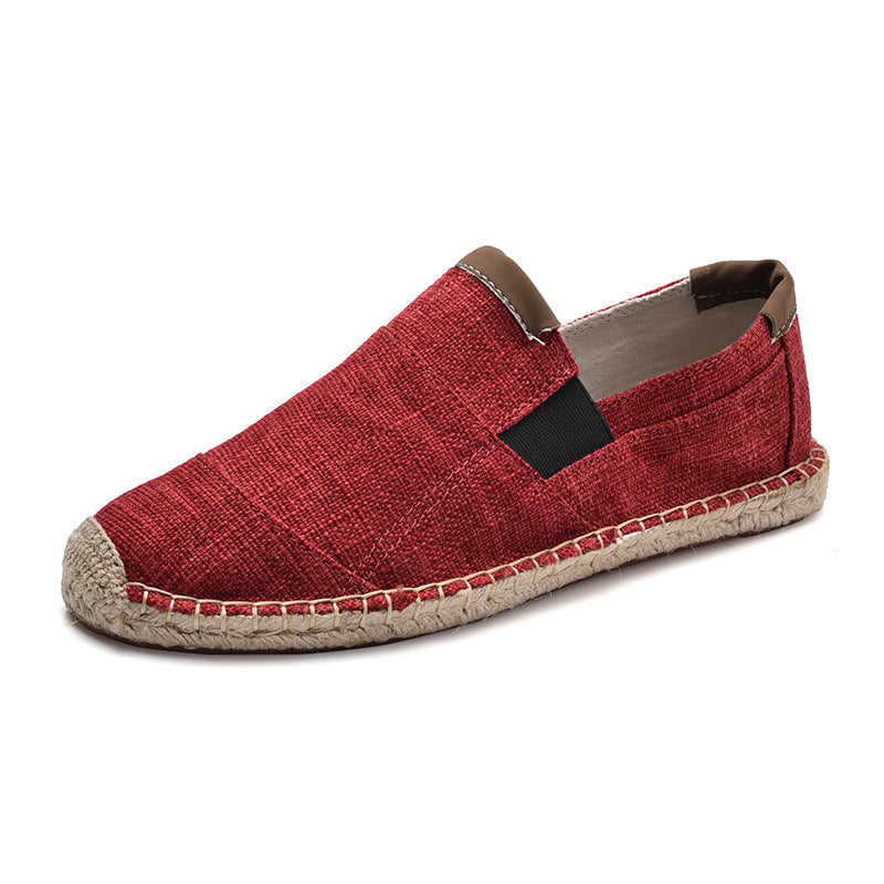 Handmade Straw & Canvas Shoes – Casual Breathable Men’s Footwear