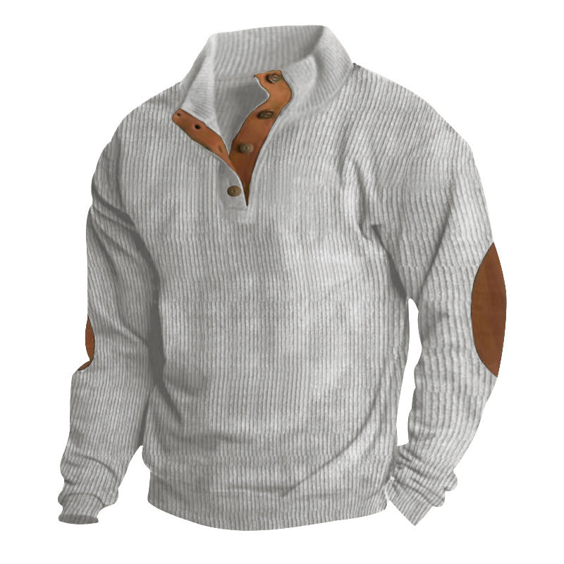 Casual Stand-Collar Long Sleeve Pullover Sweatshirt For Men