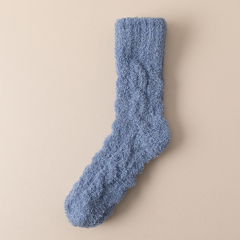 Men's Winter Warm Fuzzy Coral Fleece Socks Wome Velvet Thickened Home Sleeping Floor Socks