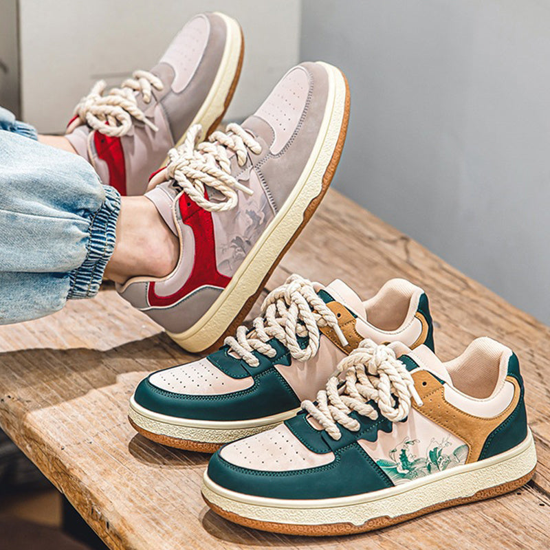 Men’s Outdoor Walking Sneakers – Stylish Lace-Up Flats
