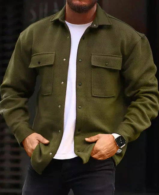 Men's Coat Polo Collar Top Casual Fashion