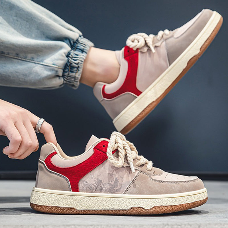 Men’s Outdoor Walking Sneakers – Stylish Lace-Up Flats