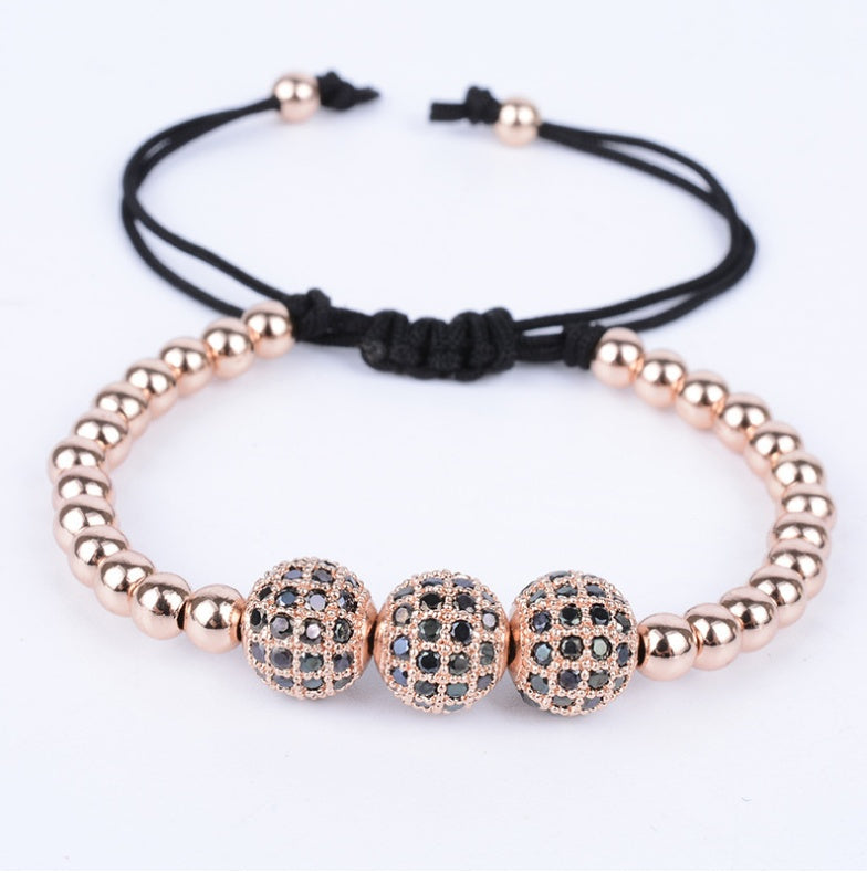 Ball Beads Braiding Macrame Bracelet For Men's Jewelry