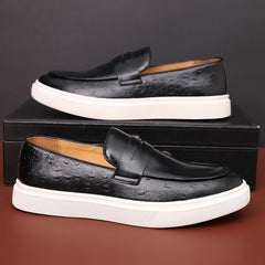 Men's Breathable British Style Loafers – Classic Casual Slip-On Dress Shoes