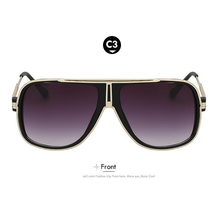 Men's Casual Style Summer Sunglasses Square Gold Oculos De Sol Masculino
