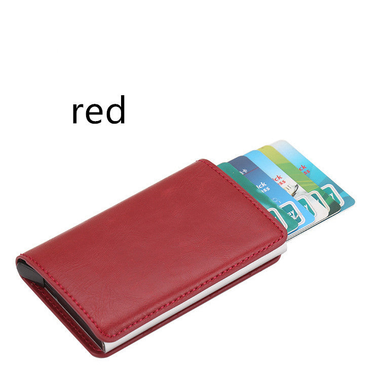 PU Automatic RFID Multi-Function Card Holder