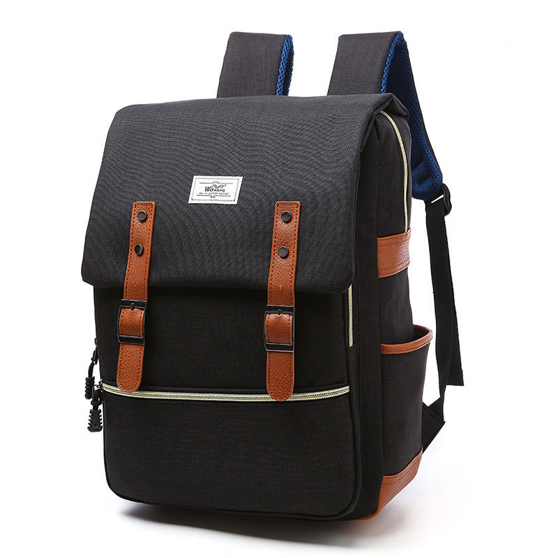Men's Vintage Canvas Backpack School Bags Laptop Backpack With USB Charging Fashion Travel