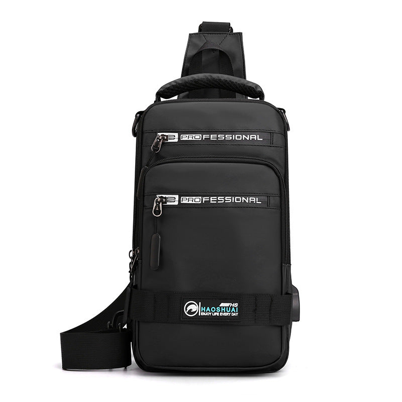 Multifunction Bags For Men Nylon Backpack Crossbody Shoulder Bag With USB Charging