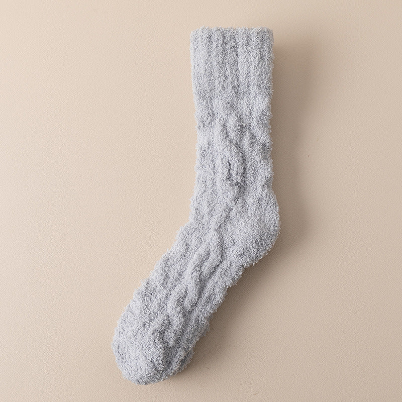 Men's Winter Warm Fuzzy Coral Fleece Socks Wome Velvet Thickened Home Sleeping Floor Socks