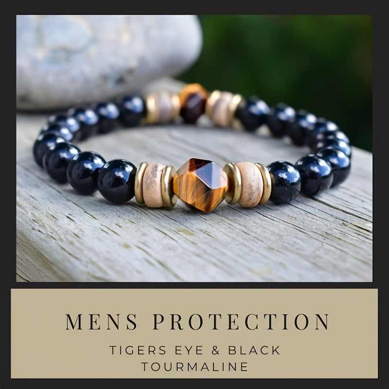 Tigereye Cut Obsidian Luxury Style Bracelet For Men