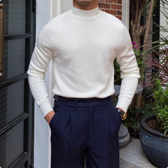 Winter Pullover Keep Warm Knitted Mock Neck Sweater