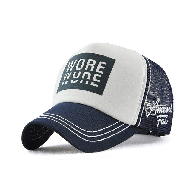 Trucker Mesh Baseball Cap – Stylish Embroidered Letter Print Hat For Men