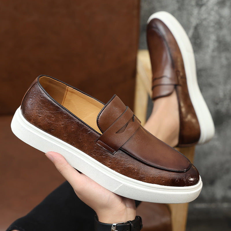 Men's Breathable British Style Loafers – Classic Casual Slip-On Dress Shoes