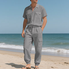 Workwear Casual Shirt Short Sleeve Trousers Suit