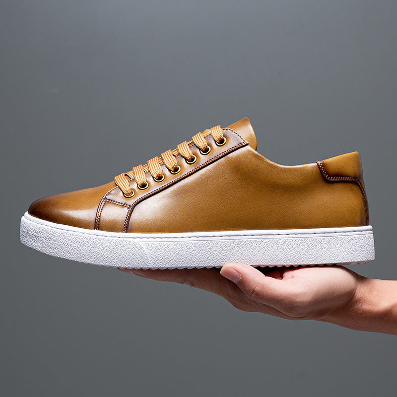 British Style Men’s Casual Shoes – Soft Bottom, Brushed Leather Design