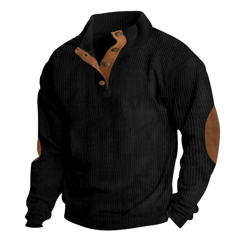 Casual Stand-Collar Long Sleeve Pullover Sweatshirt For Men