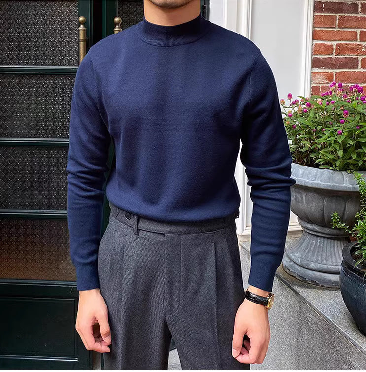 Winter Pullover Keep Warm Knitted Mock Neck Sweater