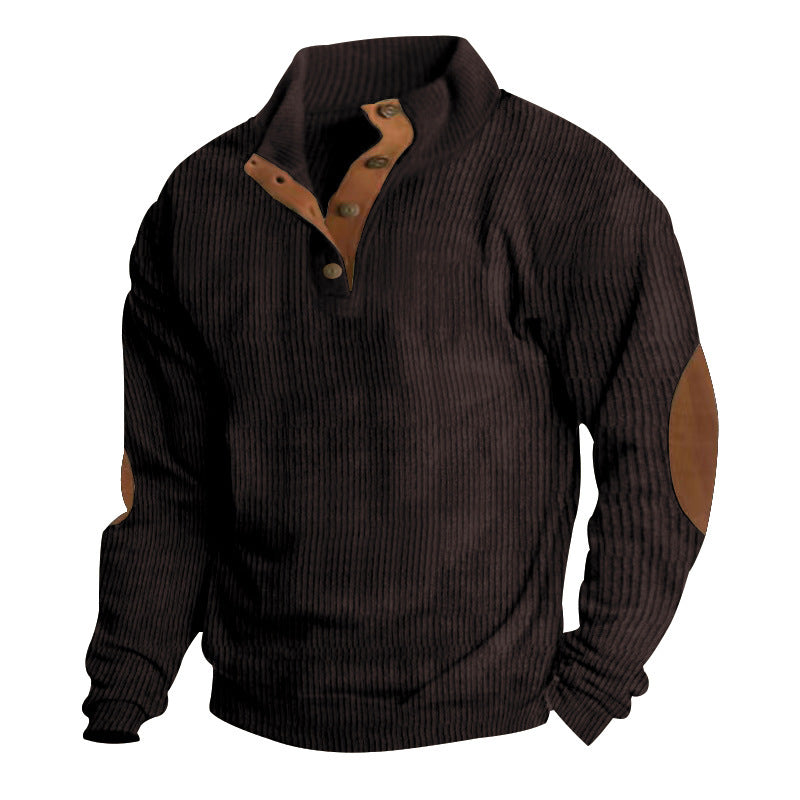 Casual Stand-Collar Long Sleeve Pullover Sweatshirt For Men