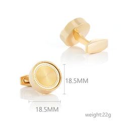 Round Style Accessories Enamel Copper Cufflinks For Men