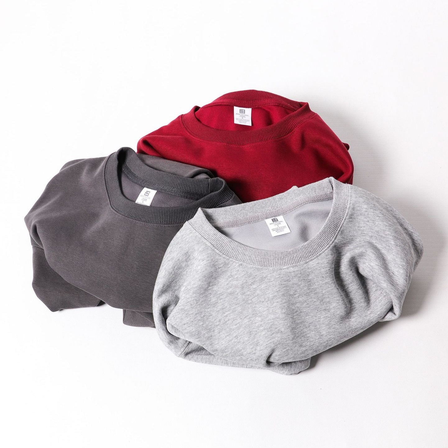 Autumn And Winter American Retro Composite Crew Neck Pullover Sweatshirt Men