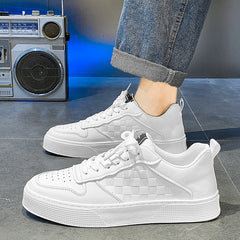 Men’s Casual Plaid Lace-Up Sneakers