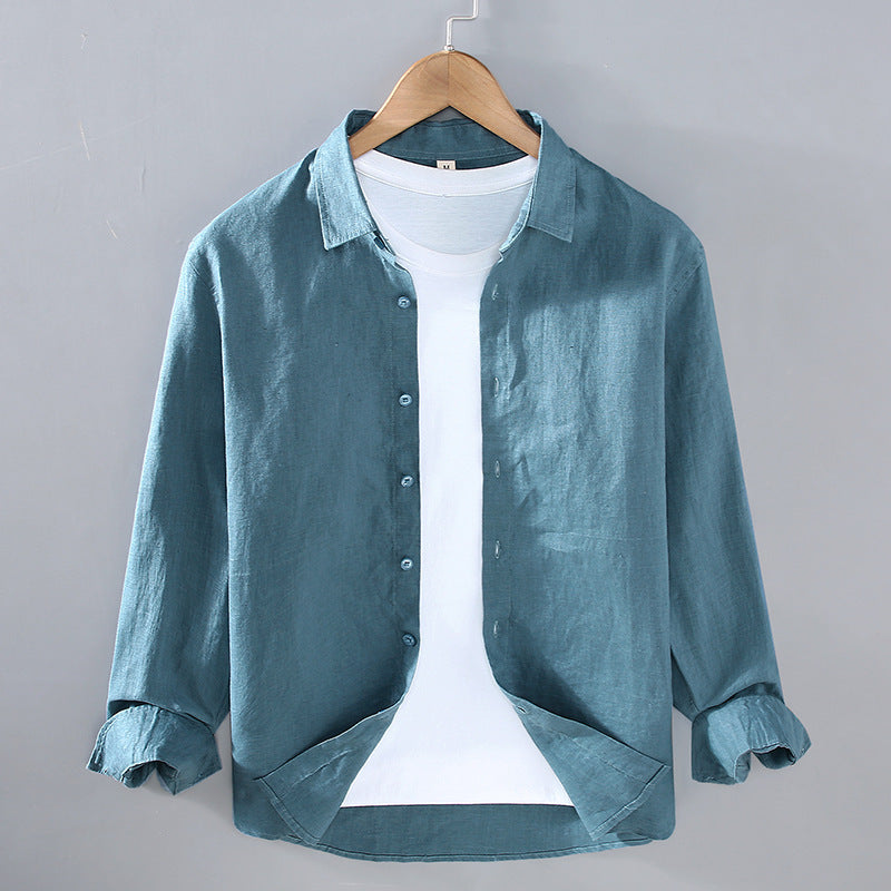 Pure Linen Men's Shirt All-matching Clothes Tide