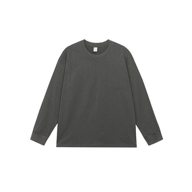 Men's Simple Solid Color Pure Cotton Long Sleeved T-shirt