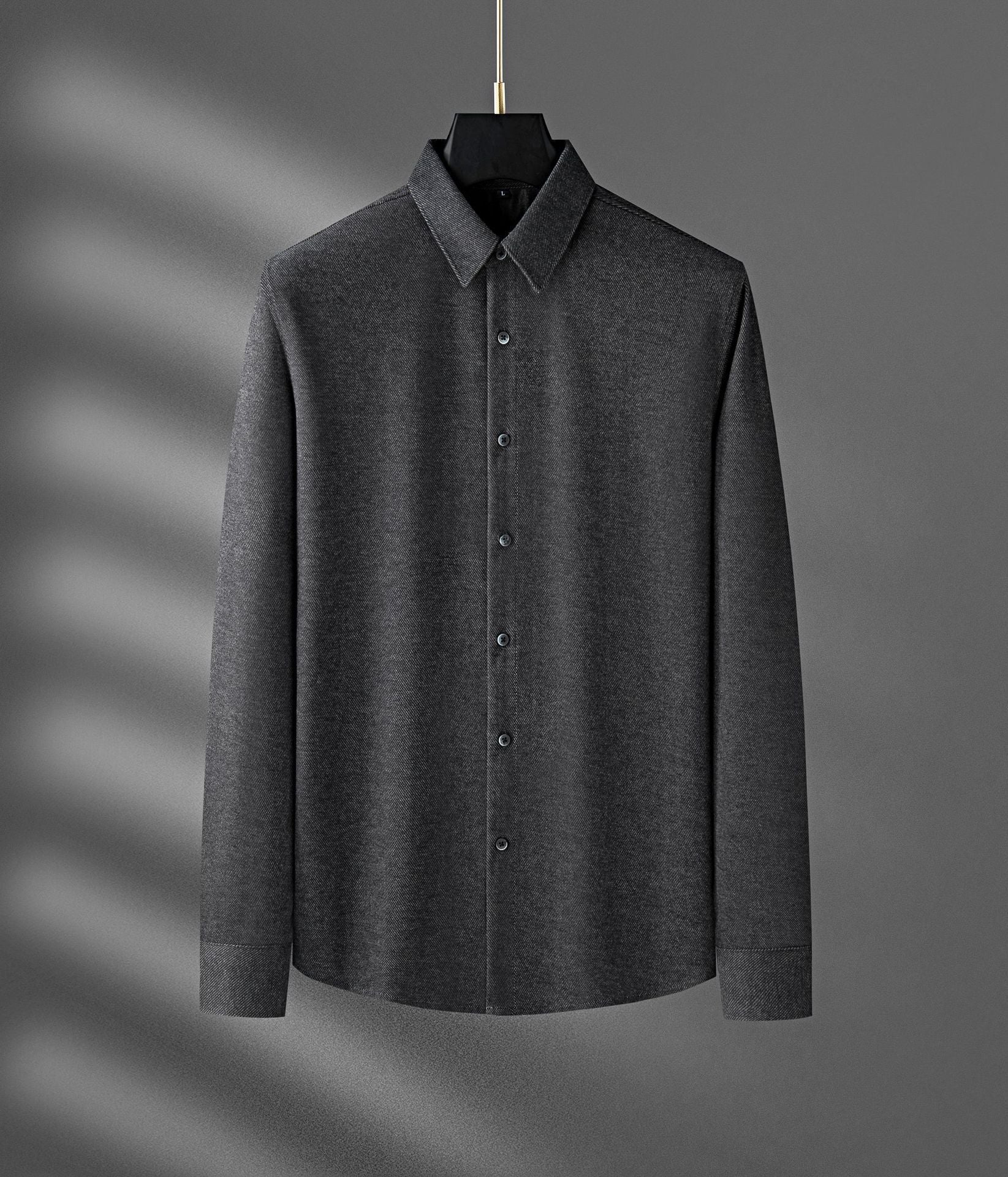 Thick Warm Woolen Long-Sleeved Shirt For Men