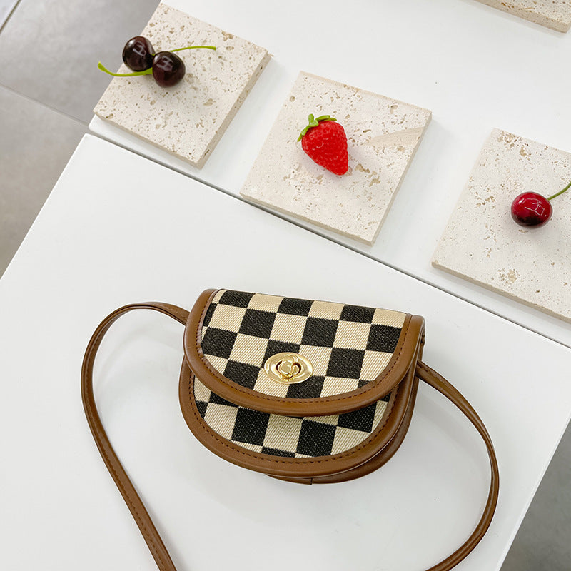 Children's Bags Checkerboard Stylish Good Texture