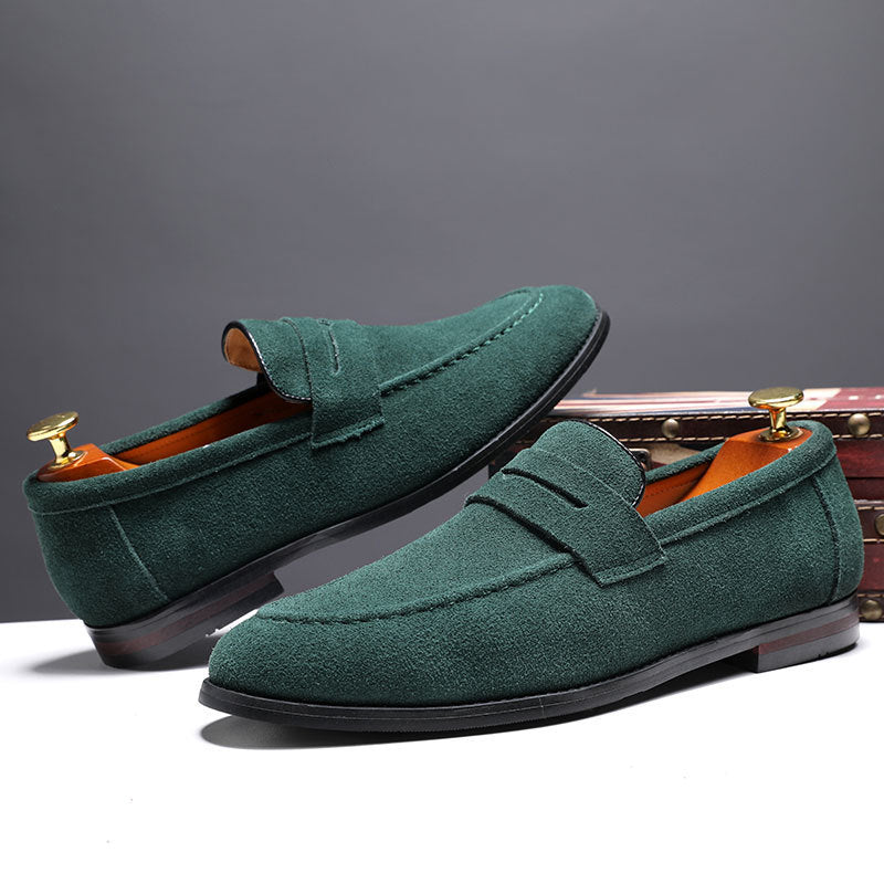 Men’s Nubuck Leather Lazy Shoes – Casual Slip-On Loafers