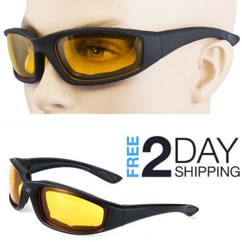 Men's Sports Cycling Sunglasses Outdoor Wrap Around UV400 Protection Night Driving Glasses Wind Resistant