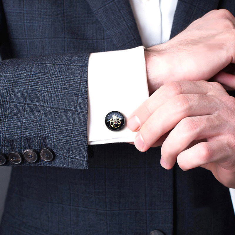 Tourbillion Cufflinks Light Luxury Business French Style Shirt Punk Movement Cufflinks