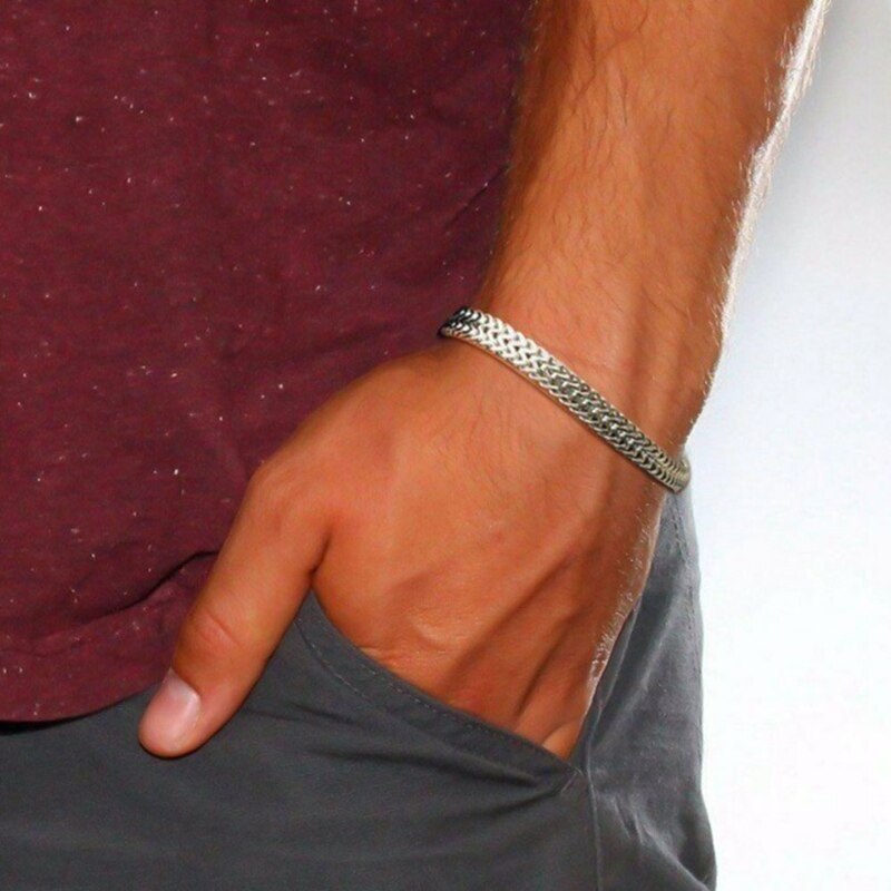 Stylish Stainless Steel Chain Bracelet For Men's Charm