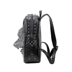 3D Wolf Head Student Backpack Shoulder Bags for Men
