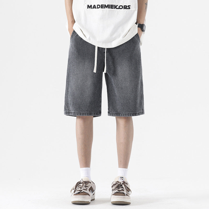 Starry Sky Pattern Denim Shorts Men