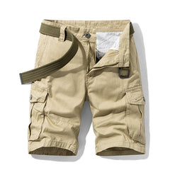 Men's Cotton Shorts Retro Multi-pocket Straight Casual Shorts