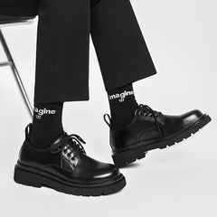 Men's British Style Black Formal Leather Shoes