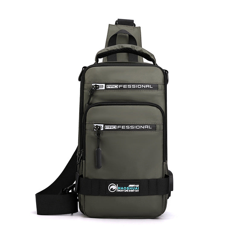 Multifunction Bags For Men Nylon Backpack Crossbody Shoulder Bag With USB Charging