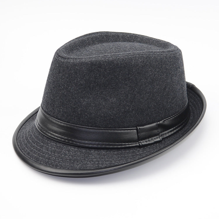 Autumn And Spring Men's Woolen Top Hat