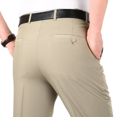 Men's Suit Pants High Waist Loose Business Formal Wear