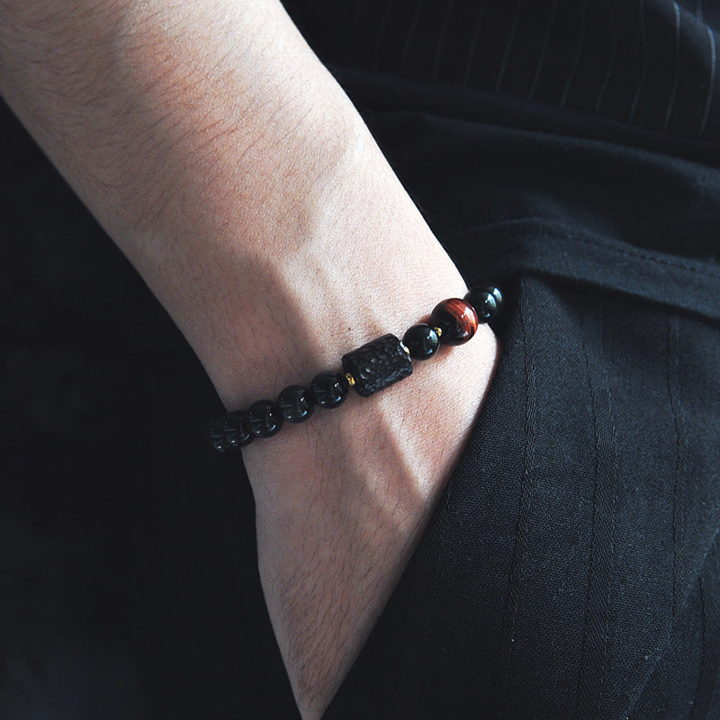 Crystal Stylish Obsidian Bracelet For Men